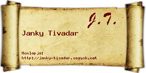 Janky Tivadar névjegykártya